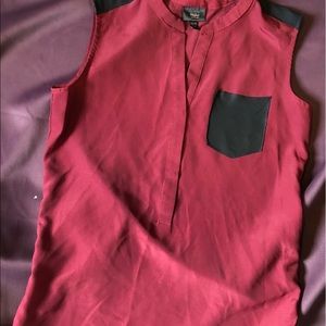 Mossimo Supply Co Red Tank Blouse with Black XS